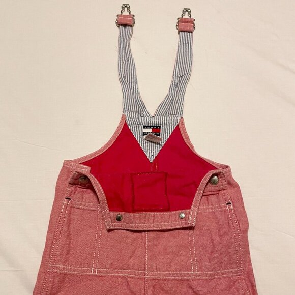 Vintage Tommy Hilfiger Toddler Overalls 12 - 18 M Red Truck - Picture 5 of 16